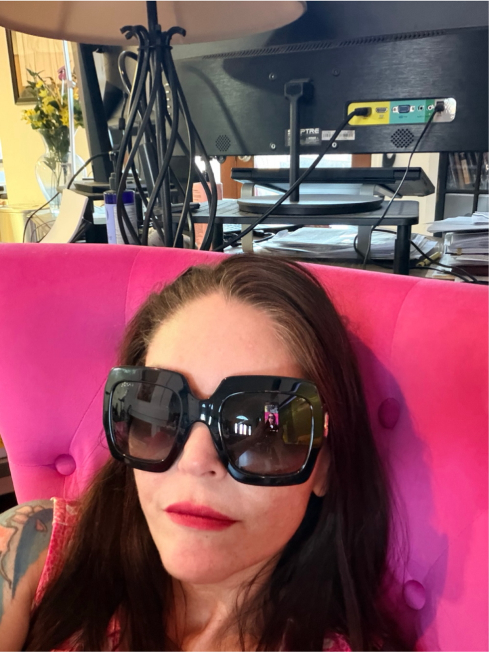 Women's Gucci Sunglasses Black Glitter and Gold - Picture 9 of 9